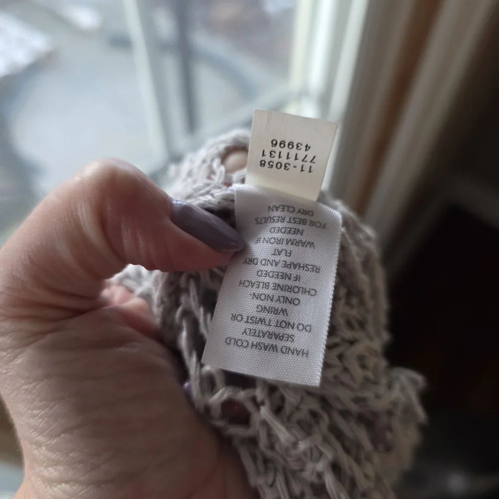 J.Jill Light Gray Open Knit Size Large 100% Linen Sweater - Picture 8 of 8